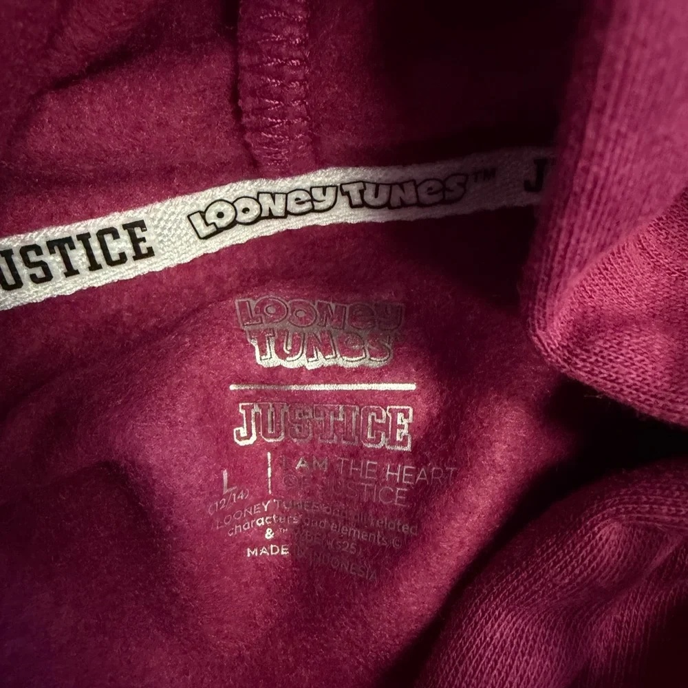 🐰 Looney Tunes Bugs Bunny Hoodie | Justice | Girls L (12/14) |‎ NWT | Y2K Vibes